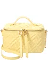 Fendi Ff Leather Vanity Case In Yellow
