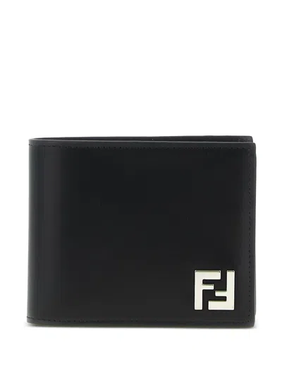 Fendi Ff Leather Wallet In Black