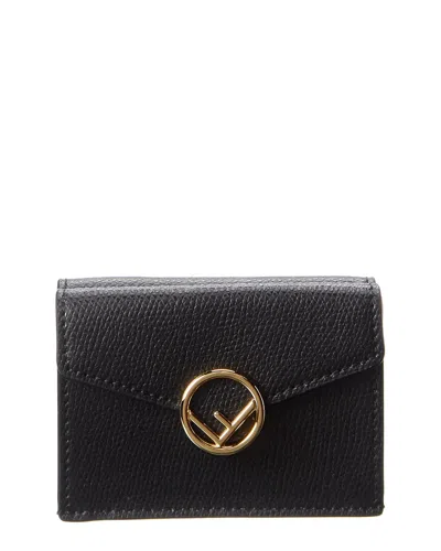 Fendi Ff Leather Wallet In Black