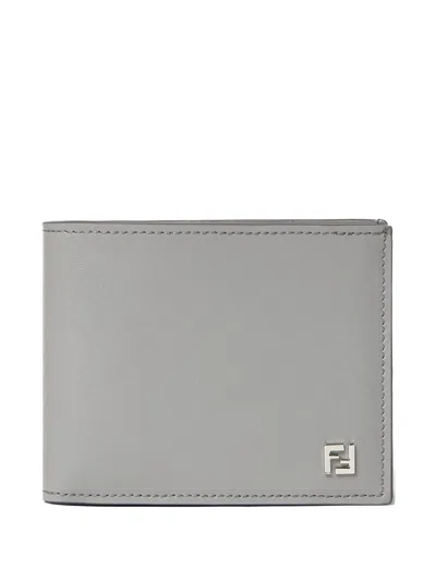 Fendi Squared Ff Wallet In Gray