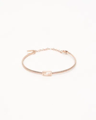 FENDI FENDI FF LOGO BAGUETTE ROSE GOLD BRACELET