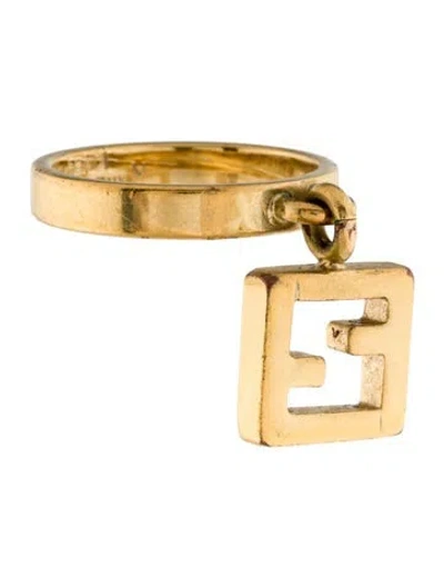 Pre-owned Fendi Ff Logo Band Ring In Multi