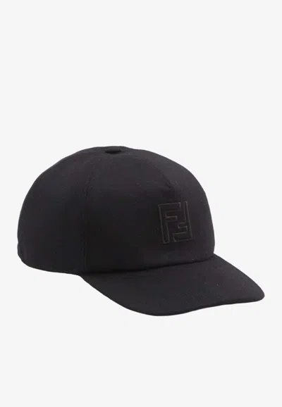 Fendi Ff Logo Baseball Cap In Black