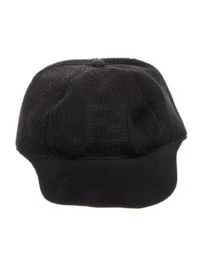 Pre-owned Fendi Ff Logo Baseball Cap In Black