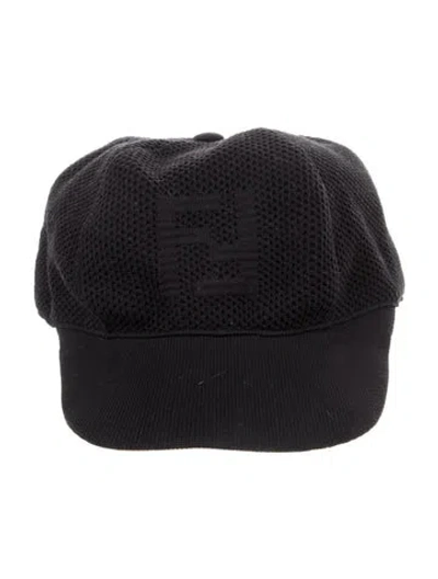 Pre-owned Fendi Ff Logo Baseball Cap In Black