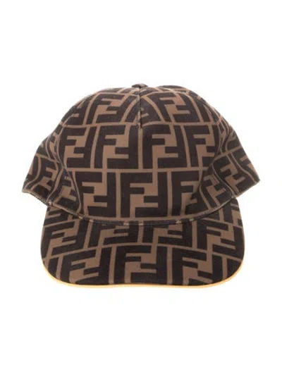 Pre-owned Fendi Ff Logo Baseball Cap In Black/brown