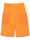 Fendi Ff Logo Bermuda Shorts In Orange