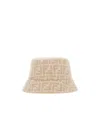 Fendi Ff Logo Bucket Hat In Nude