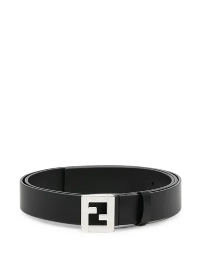 Fendi Ff Logo Buckle Belt In Black