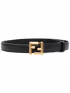 Fendi Ff Thin Belt In Black