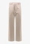 Fendi Cargo Fluid Cotton Trouser In Brown