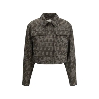 FENDI FF LOGO CROPPED JACKET