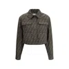 Fendi Ff Logo Cropped Jacket In Brown