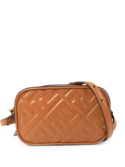 Fendi Ff Logo Crossbody Bag In Brown