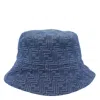 Fendi Bucket Hat In Blue Ff Denim In Blue