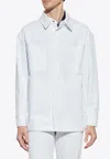 Fendi Selleria Stitching Denim Jacket In White