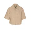 Fendi Ff Logo Denim Jacket In Neutral