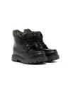 Fendi Ff Logo-detail Leather Boots In Black