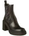 Fendi Black Domino Leather Boots In Black