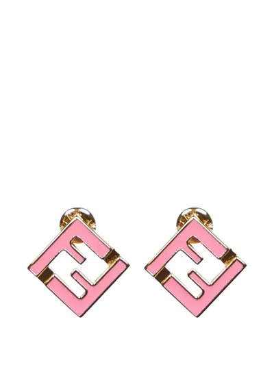 Fendi Ff Logo Earrings In Gold