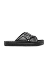 Fendi Ff Logo-embossed Slide Sandals In Black