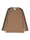 Fendi Ff Logo-embroidered Wool Jumper In Brown