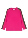 Fendi Ff Logo-embroidered Wool Jumper In Pink