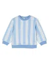 Fendi Ff-logo Embroidery Stripe-pattern Sweatshirt In 蓝色