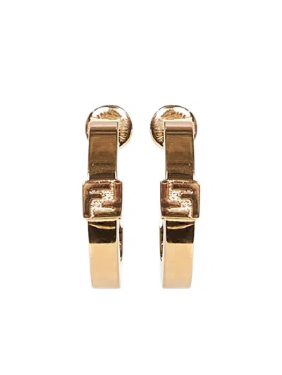 FENDI FF-LOGO HOOP EARRINGS