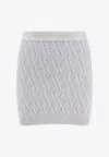 Fendi Embroidered Silk Blend Mini Skirt