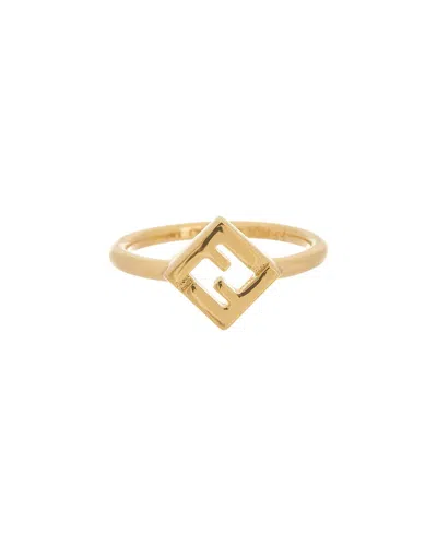 Fendi Ff Logo Metal Ring In Gold