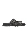 Fendi Ff Logo-motif Buckle Sandals In Black