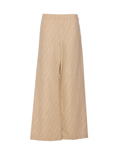 Fendi Ff Logo Pants In Neutral
