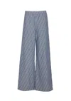 Fendi Women Ff Chambray Denim Pants In Blue