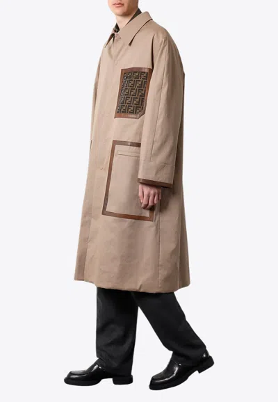 Fendi Ff Logo-patch Trench Coat