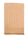 Fendi Ff Silk And Wool Shawl Accessories In Neutral