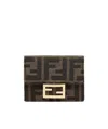 Fendi Ff-logo Pattern Wallet In Brown