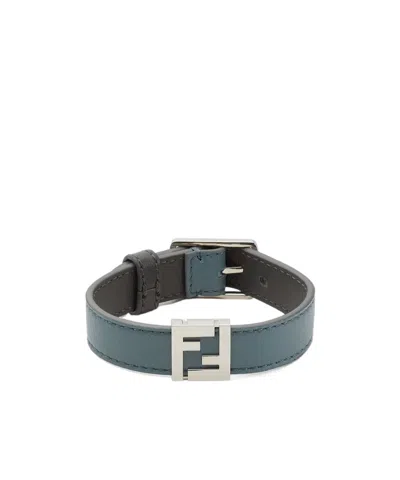 Fendi Ff Logo Plaque Bracelet In Blue