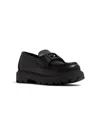 Fendi Ff-logo Plaque Leather Loafers In Black