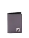 FENDI FF LOGO-PLAQUE LEATHER WALLET