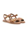 Shop Fendi Ff Logo-plaque Sandals In Brown
