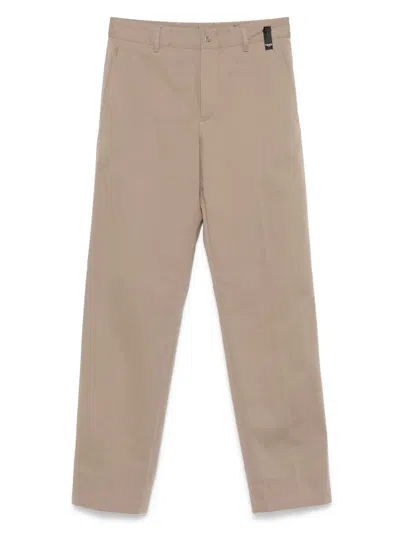 Fendi Ff Logo-plaque Stretch-cotton Pants
