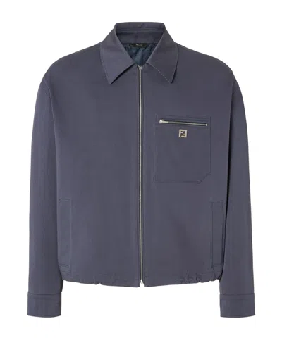 Fendi Blue Gabardine Blouson