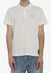 Fendi Ff Ribbed Collar Polo Shirt In White
