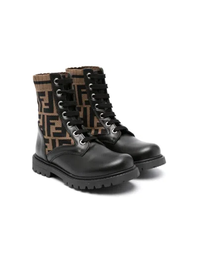 FENDI FF LOGO-PRINT ANKLE BOOTS
