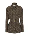 Fendi Go-to Ff-jacquard Belted Canvas Jacket In Brown