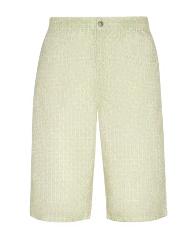 Fendi Ff-logo Print Bermuda Shorts In Green