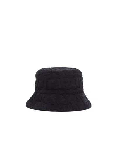 Fendi Ff-logo Print Bucket Hat In Black