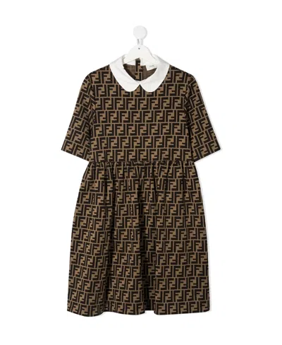 FENDI FENDI KIDS FF MOTIF SHORT-SLEEVED DRESS
