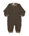 Fendi Ff Logo-print Knitted Romper In Black